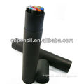 7\" black lead black wooden pencil with acryl diamond paper tube packing .